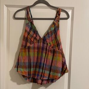 We The Free Colorful Plaid Camisole